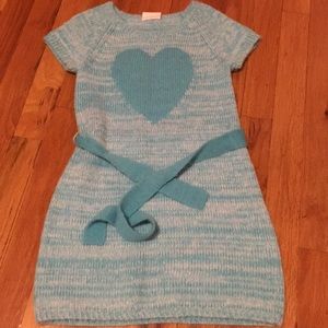 Turquoise knit sweater dress